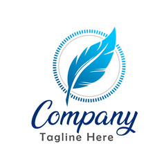 Circle feather company logo design inspiration