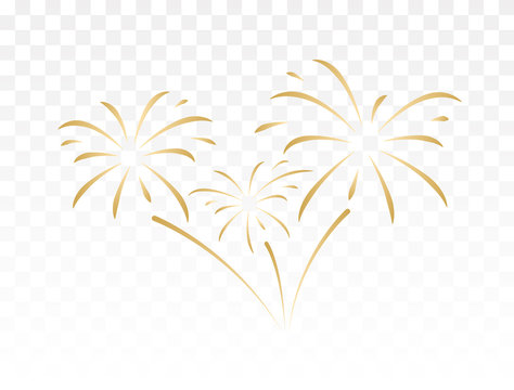 Gold fireworks vector illustration
