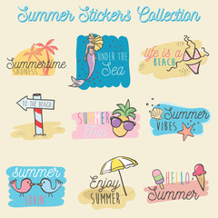 Colorful Summer Stickers Collection - vector eps10