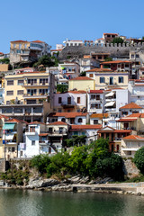 Fototapeta na wymiar Panorama of old town of city of Kavala, Greece
