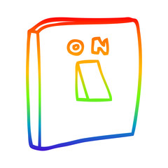 rainbow gradient line drawing cartoon on switch