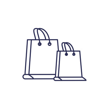 set of shopping bags isolated icon
