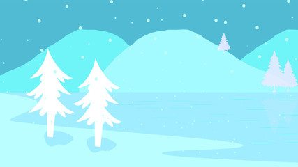 Snow Landscape Vector