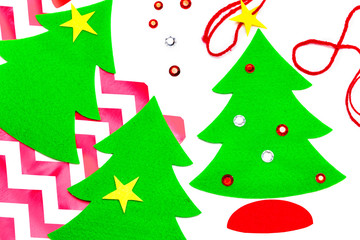 Christmas greeting cards accessories and elements on white