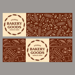 Flat vector banner for bread and bakery goods