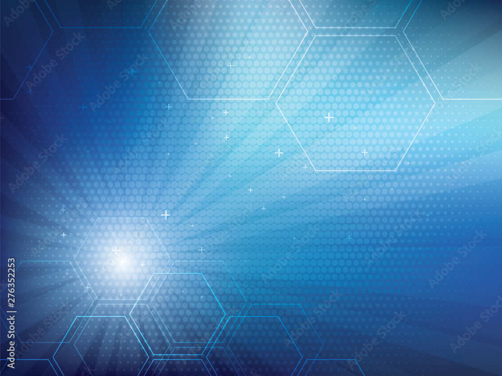 Poster blue abstract background technology with half tone effect and parallel lines. bright background and 