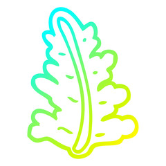 cold gradient line drawing cartoon leaf