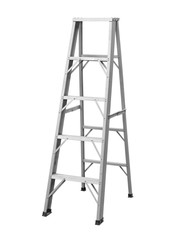 Aluminum stepladder foldable (with clipping path) isolated on white background