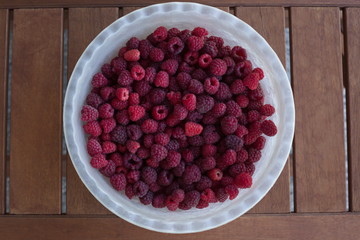 Freshness raw raspberries 