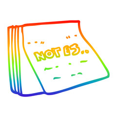rainbow gradient line drawing cartoon note pad