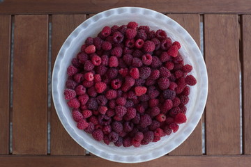 Freshness raw raspberries 