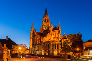 Cathedral of Bayeux Normandy France at Dusk