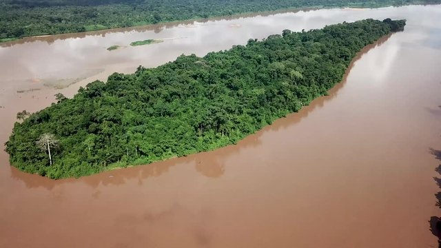 Island in Sanaga River, Cameroon
