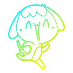 cold gradient line drawing cute cartoon dog