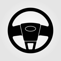 Car Steering wheel icon isolated on white background. Vector illustration