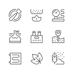 Set line icons of brewery