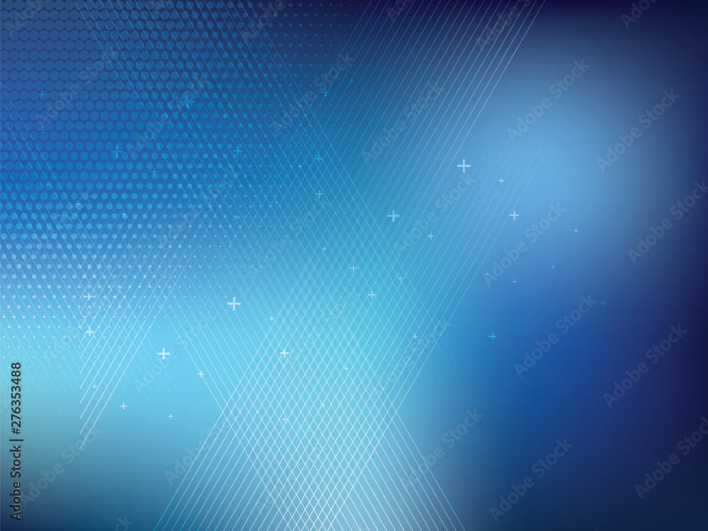 Poster blue abstract background technology with half tone effect and parallel lines. bright background and 