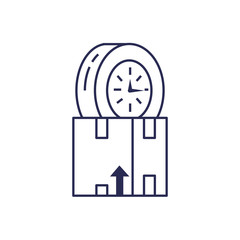 box carton with clock time