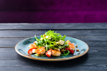 seafood salad with berry fruits