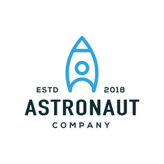 Astronaut logo design vector.