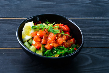 Spicy salad tuna in Thai style serve.