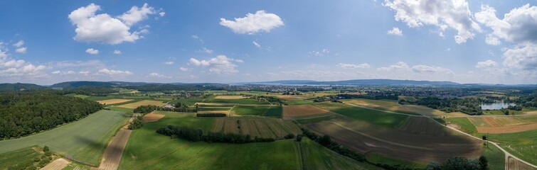 Fototapeta na wymiar Radolfzell am Bodensee - Luftaufnahme (Panorama) - Drohnenaufnahme