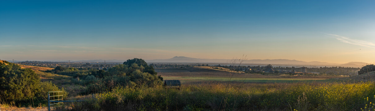 American Canyon Ca. seen from Newell Dr. walking path at sunset 