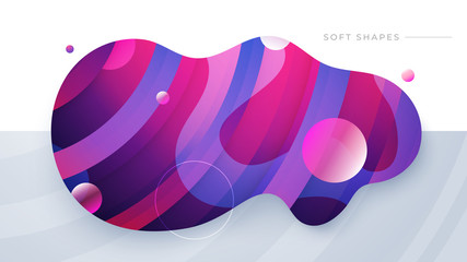 Flat liquid color abstract geometric shape. Fluid gradient elements for minimal banner, logo, social post. Futuristic trendy dynamic elements. Abstract background. Eps10 vector.