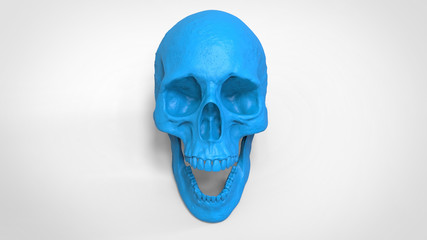 skull 3d printed isolated background