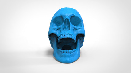 skull 3d printed isolated background