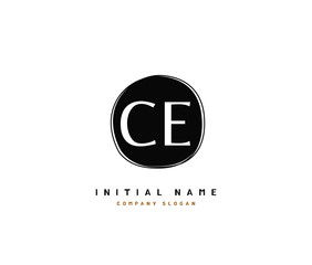 C E CE Beauty vector initial logo, handwriting logo of initial signature, wedding, fashion, jewerly, boutique, floral and botanical with creative template for any company or business.