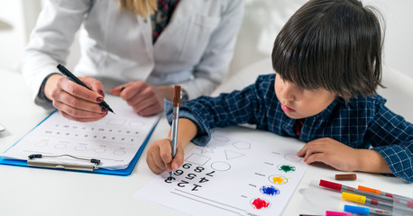 Psychology Test for Children - Toddler Doing Logic Test with Numbers