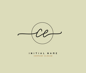 C E CE Beauty vector initial logo, handwriting logo of initial signature, wedding, fashion, jewerly, boutique, floral and botanical with creative template for any company or business.