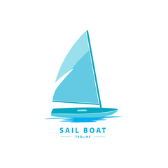 Sail Boat yacht icon logo design 