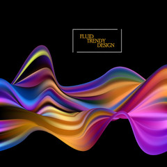 Wave Liquid. Abstract Background with Fluid Shapes. Trendy Vector Illustration EPS10 for Your Design.