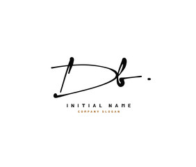 D B DB Beauty vector initial logo, handwriting logo of initial signature, wedding, fashion, jewerly, boutique, floral and botanical with creative template for any company or business.