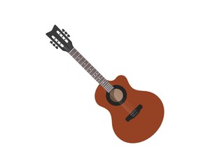 Naklejka premium guitar logo icon vector illustration design