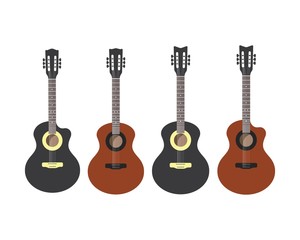 Naklejka premium guitar logo icon vector illustration design