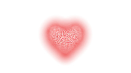 Abstract heart. Degradation. Plexus. Well in focus. Red.
