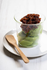 Green tea ice cream with sweet bean paste