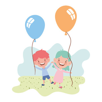 couple baby smiling with helium balloon in hand