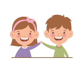 couple baby smiling on white background