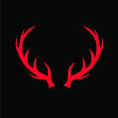 Beautiful deer horn vector illustration 