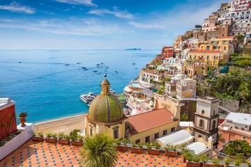 Keuken foto achterwand Positano strand, Amalfi kust, Italië Prachtige Positano aan de kust van Amalfi in Campania, Italië