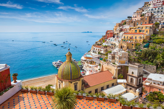 Beautiful Positano on Amalfi Coast in Campania, Italy