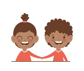 couple baby smiling on white background