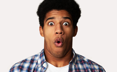 Horrified Guy Looking in Terror at Camera, Shocked Emotion