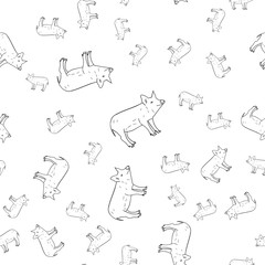 Seamless pattern of pigs.