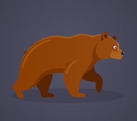 Naklejka na ściany i meble Russian culture, landmarks and symbols. Predatory large animal, brown bear.
