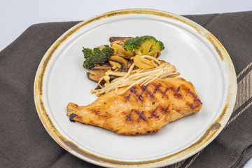 close up homemade  Teriyaki Chicken Breast . (selective focus)